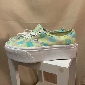 🔴Platform colourful plaid vans women’s sneakers